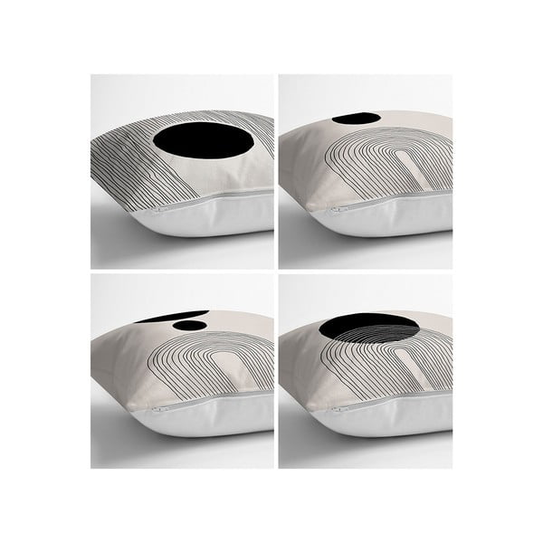 Melnas/smilškrāsas spilvendrānas (4 gab.) 43x43 cm – Minimalist Cushion Covers-image-1