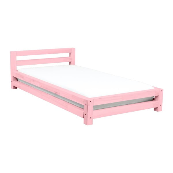 Rozā egles vienguļamā gulta Benlemi Single, 90 x 160 cm