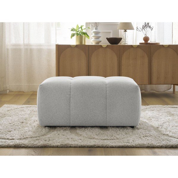 Gaiši pelēks kāju soliņš no šenila auduma Roxelane – Bobochic Paris-image-4