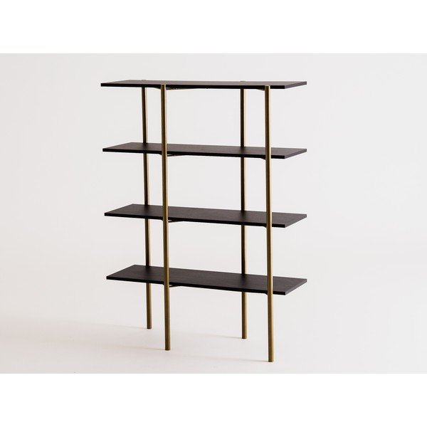 Grāmatplaukts melnā un zelta krāsā 110x150 cm Rave – CustomForm-image-1