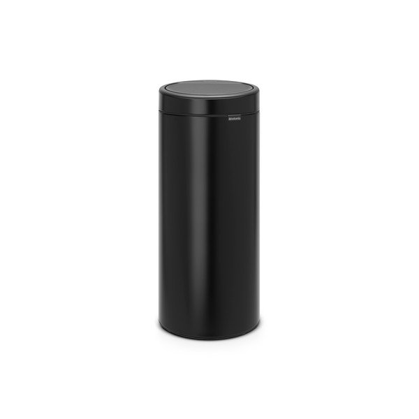 Matēti melna ar pieskārienu atverama tērauda atkritumu tvertne 30 l Touch Bin – Brabantia