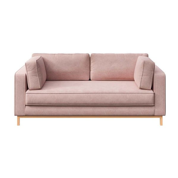Gaiši rozā samta dīvāns 192 cm Celerio – Ame Yens