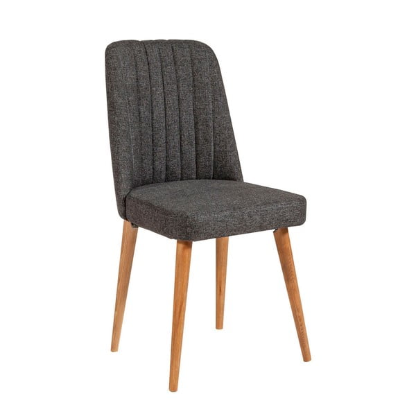 Antracīta pelēks samta pusdienu krēsls Stormi Sandalye – Kalune Design