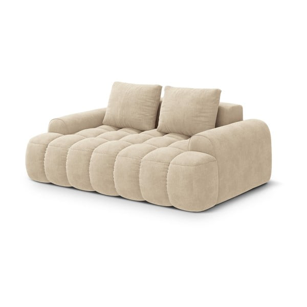 Bēšs samta dīvāns 175 cm Linz – Cosmopolitan Design-image-2