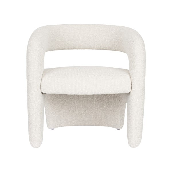 Balts atpūtas krēsls no buklē auduma Nova – White Label-image-2