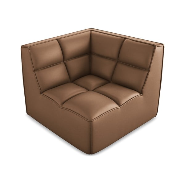 Brūna modulārā dīvāna daļa no ādas imitācijas Kalai – Makamii-image-1