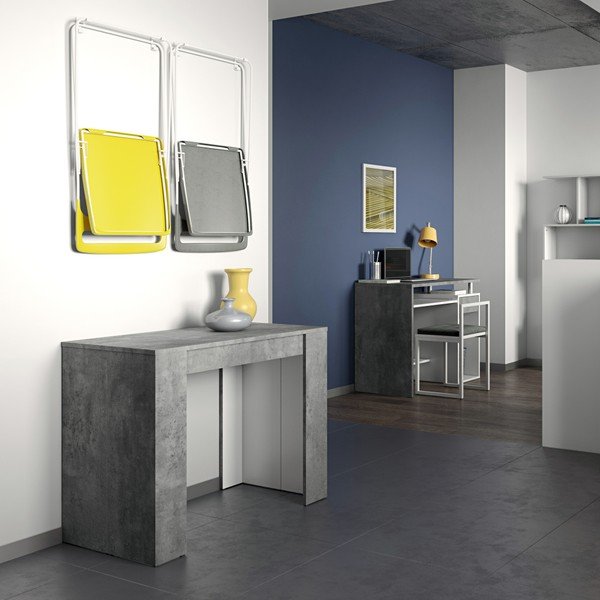 Pelēks izvelkamais pusdienu galds TemaHome Elastīgs-image-4