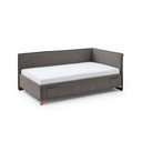 Pelēka polsterēta stūra bērnu gulta ar veļas kasti ar redelēm 120x200 cm Fun – Meise Möbel