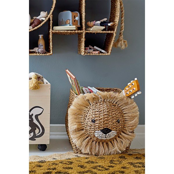 Dabīga toņa pīts bērnu rotaļlietu grozs 52x32x36 cm Harrison – Bloomingville Mini-image-1