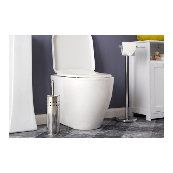 Matētas sudraba krāsas nerūsējošā tērauda tualetes birste Indy – Premier Housewares-image-1