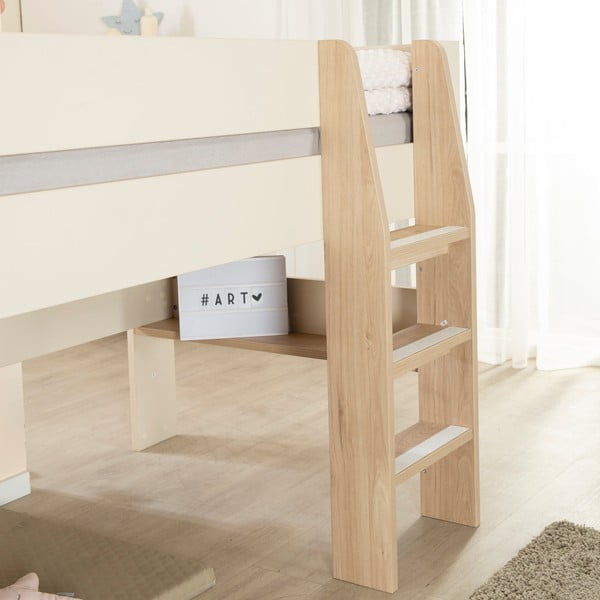 Bēša paaugstināta bērnu gulta bez režģa 90x200 cm Loft – Roba-image-4