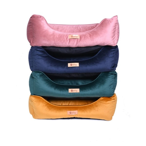 Rozā samta gulta mājdzīvniekiem 65x50 cm Royal – Petsy-image-2