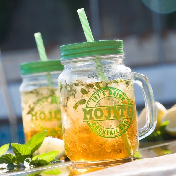 Glāze ar vāciņu un salmiņu InnovaGoods Mojito, 450 ml-image-1