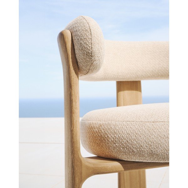 Bēšs polsterēts dārza krēsls Granite – Kave Home-image-4