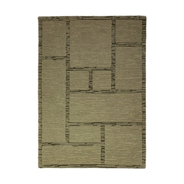 Zaļš ar rokām darināts vilnas paklājs 160x230 cm Harris Modula Wool – Flair Rugs