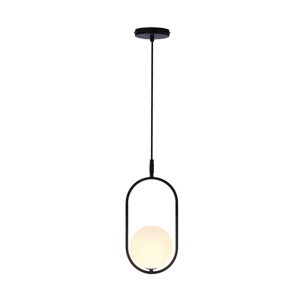 Melna piekaramā lampa ar stikla abažūru 18,5x15 cm Cordel – Candellux Lighting-image-1