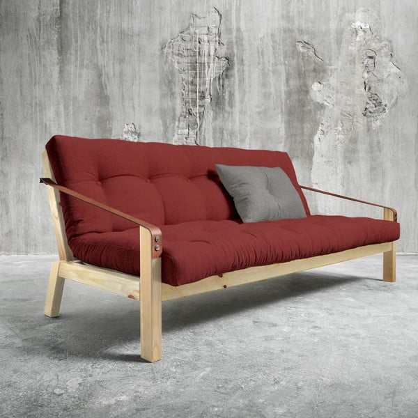 Dīvāns gulta Karup Poetry Natural/Passion Red/Granite Grey
