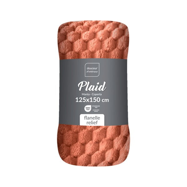 Terakotas oranžs pleds no mikroflaneļa 125x150 cm Mini Frosty – douceur d'intérieur-image-4