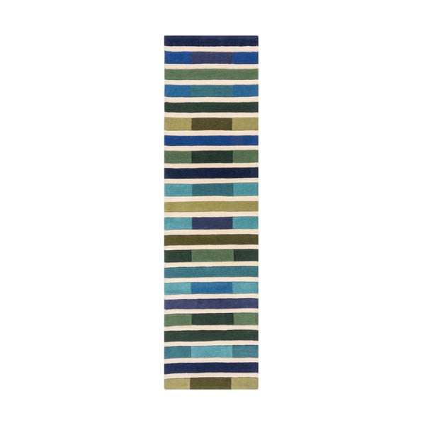 Zaļš vilnas paklājs 230x60 cm Piano – Flair Rugs