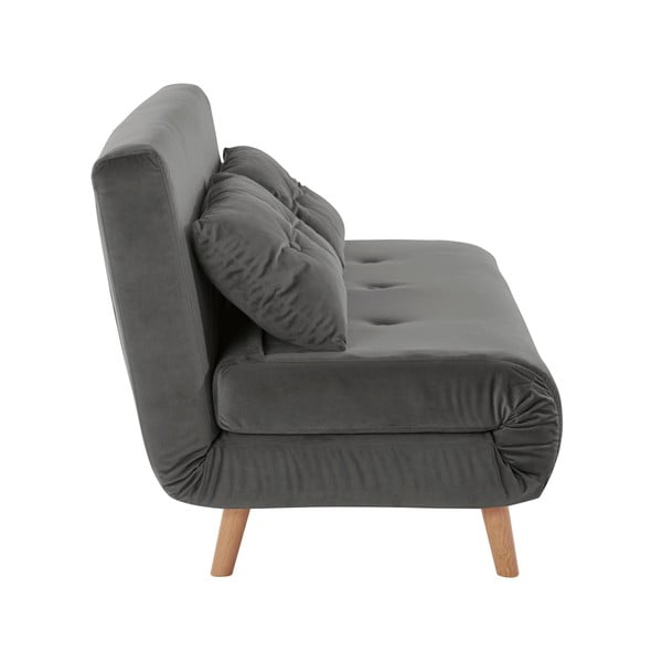 Pelēks samta dīvāns 125 cm Magalli – Støraa-image-1