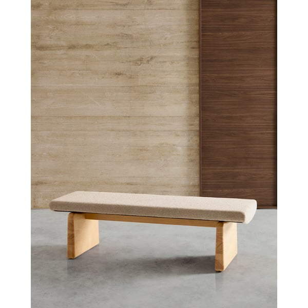 Bēšs/dabīga toņa sols no šenila auduma Topaz – Kave Home-image-1