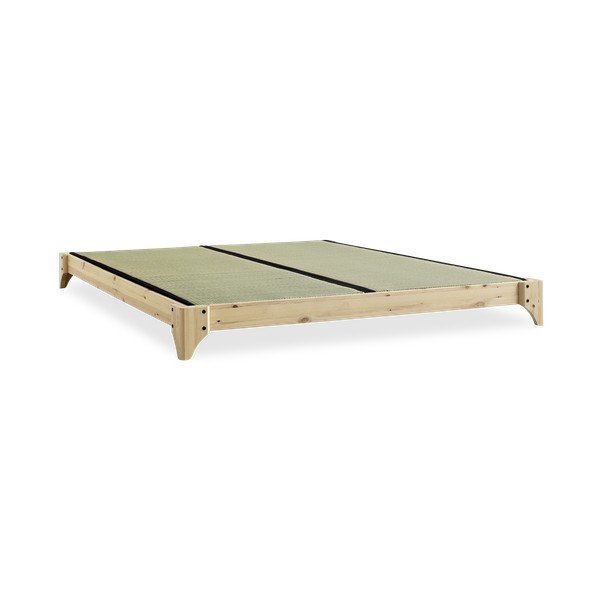 Divguļamā gulta no priedes koka ar matraci un tatami Karup Design Elan Comfort Mat Natural Clear Black, 160 x 200 cm-image-4