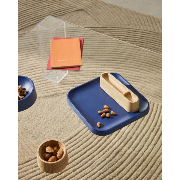 Tumši zilas/dabīga toņa koka servēšanas bļodiņas (4 gab.) Bletz – Kave Home-image-2