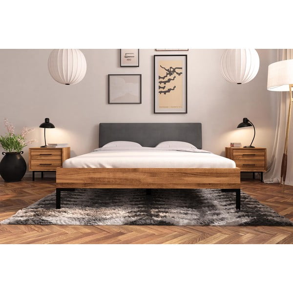 Divguļamā ozolkoka gulta ar polsterētu galvgali 180x200 cm Abises 1 – The Beds-image-1
