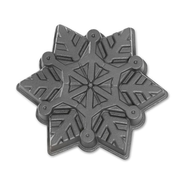 Cepšanas forma sniegpārsliņas formā sudraba krāsā Nordic Ware Snowflake, 1,4 l