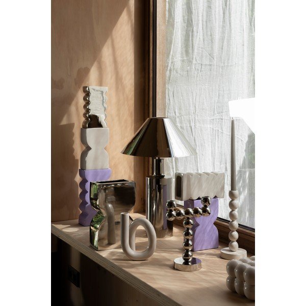 Sudraba krāsas metāla galda lampa ar metāla abažūru (augstums 53 cm) Wonders – Zuiver-image-1