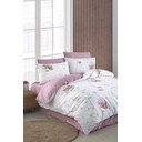 Balta/rozā divguļamā  gultas veļa ar palagu 200x220 cm Floral – Mila Home