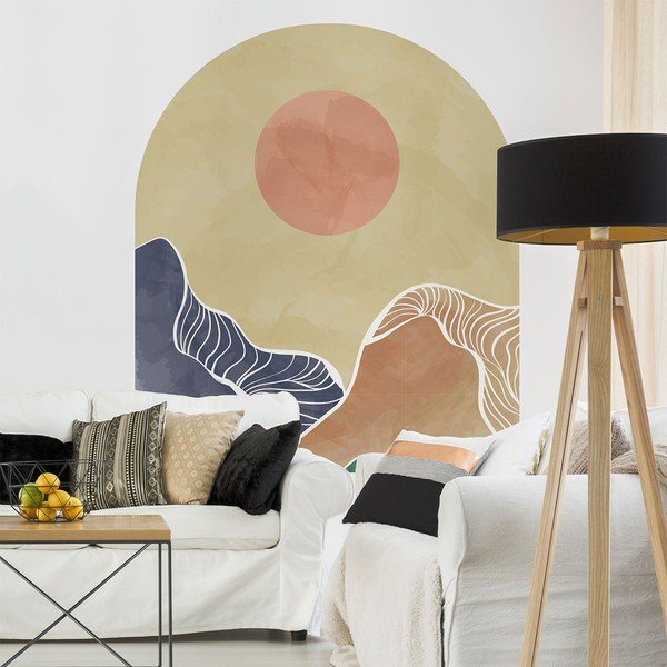 Sienas uzlīme 120x140 cm Abstract Rising Sun Arch – Ambiance-image-1