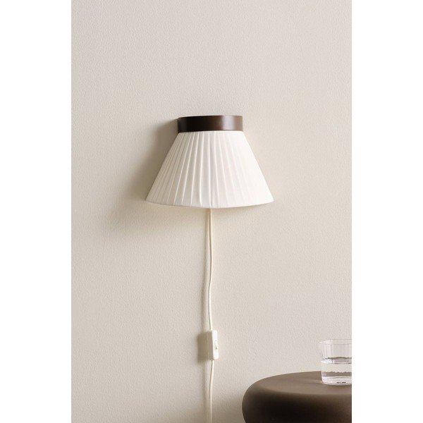 Balta/brūna tekstila sienas lampa ar vadu Alvar – Jotex-image-3