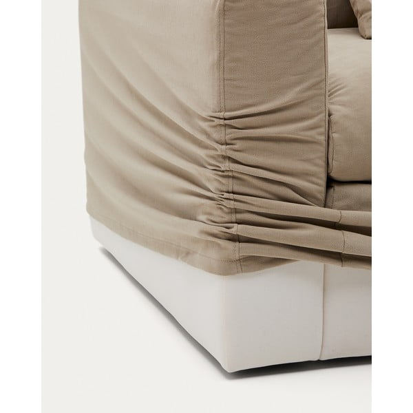 Bēšs lina dīvāns 240 cm Nora – Kave Home-image-4