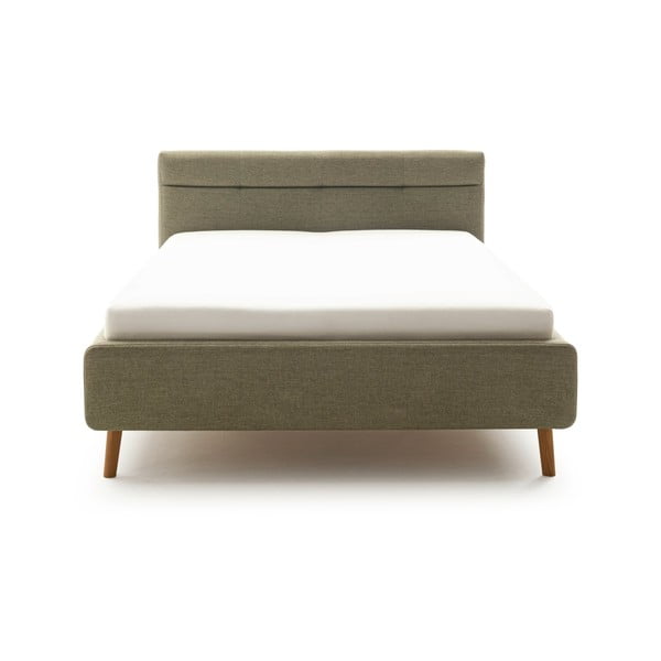 Zaļa polsterēta divvietīga gulta ar veļas kasti ar redelēm 180x200 cm Lotte – Meise Möbel-image-3