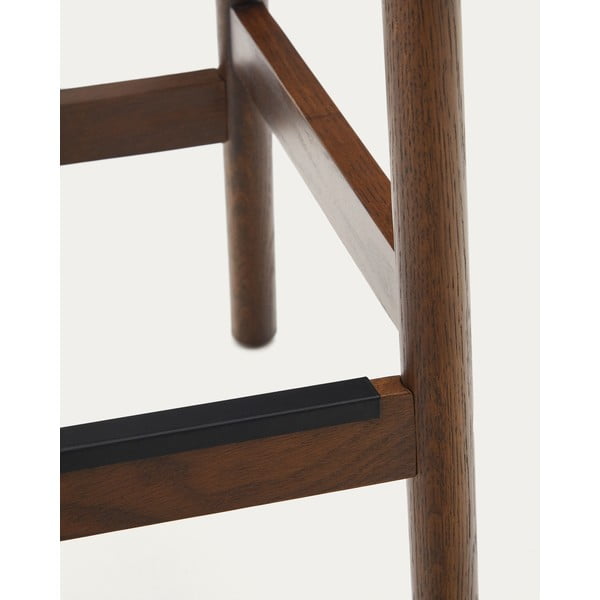 Brūnas/dabīga toņa ozola masīvkoka bāra taburetes (2 gab.) (sēdekļa augstums 66 cm) Yalia – Kave Home-image-3
