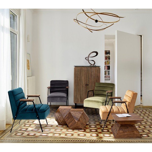 Tumša dabīga toņa indiešu rožkoka masīvkoka žurnālgaldiņš 42x42 cm Egypt – Bizzotto-image-3