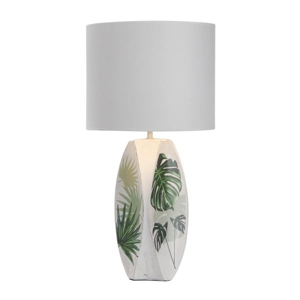Balta/zaļa galda lampa ar auduma abažūru (augstums 59 cm) Palma – Candellux Lighting