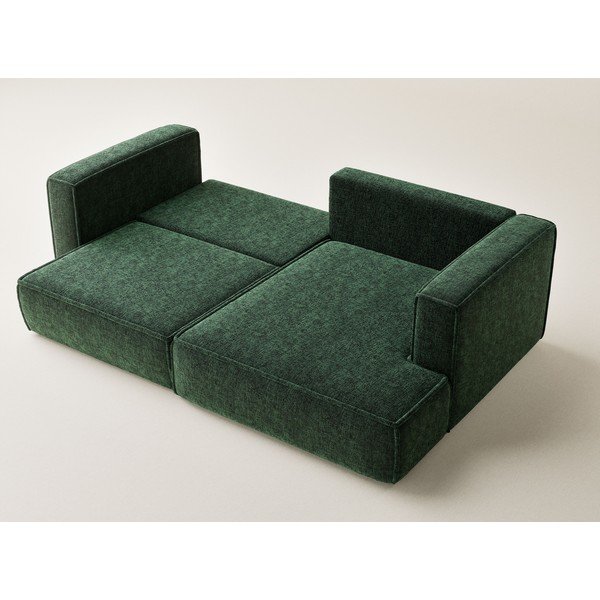 Tumši zaļš salokāms stūra dīvāns no šenila auduma ar uzglabāšanas vietu (ar labo stūri/ar zvilni) Velto – Maison de Rêve-image-3