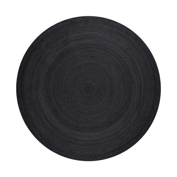 Melns divpusējs/ar rokām darināts džutas apaļš paklājs ø 200 cm Braided – Hanse Home