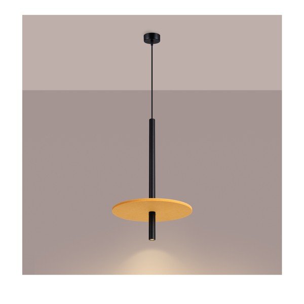 Dzeltena/bēša metāla piekaramā lampa ø 30 cm Rilu – Sollux-image-2