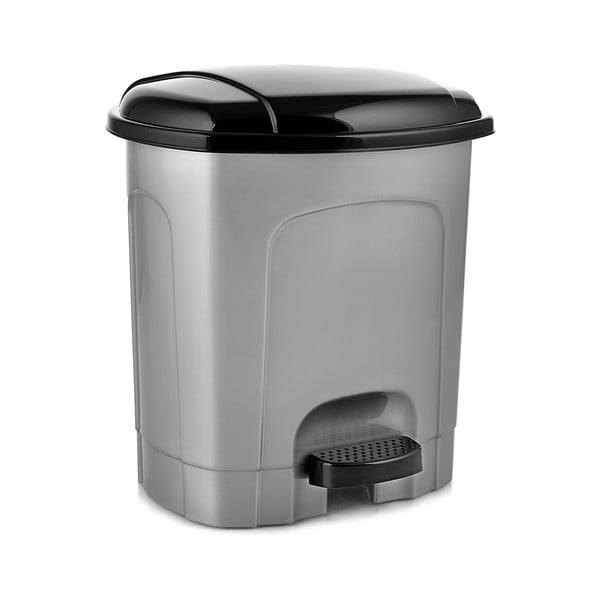 Pelēka plastmasas atkritumu tvertne ar pedāli 3 l – Orion
