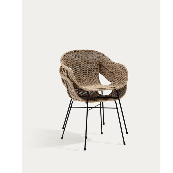 Dabīga toņa rotangpalmas dārza krēsls Eltiera – Kave Home-image-4