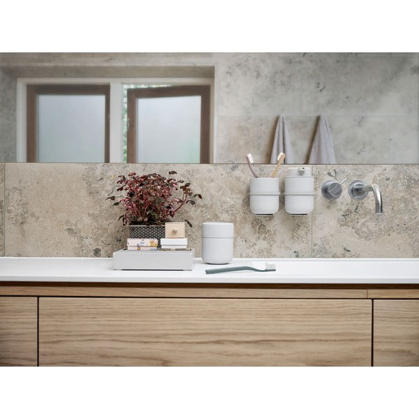 Gaiši pelēks keramikas trauks ar vāku Zone UME-image-4