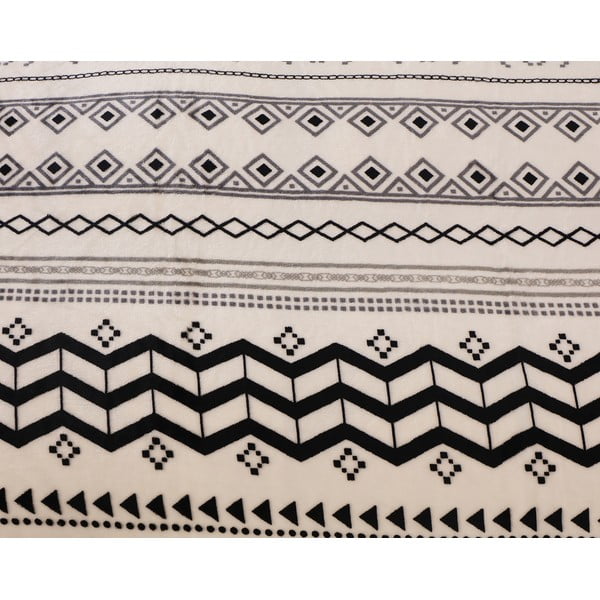 Melna/krēmkrāsas vienvietīga mikroplīša gultas veļa 140x200 cm – My House-image-2