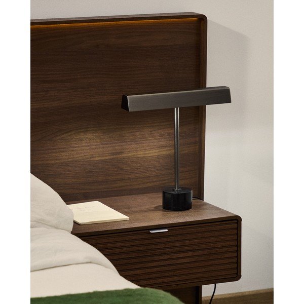 Melna metāla galda lampa (augstums 32,5 cm) Lynor – Kave Home-image-1