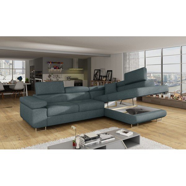 Zils salokāms/ar uzglabāšanas vietu stūra dīvāns (ar labo stūri/L veida) Anton – ELTAP-image-4