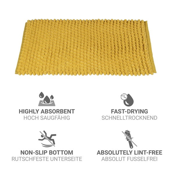 Dzeltens tekstila vannas istabas paklājiņš 50x80 cm Solivo – Wenko-image-4
