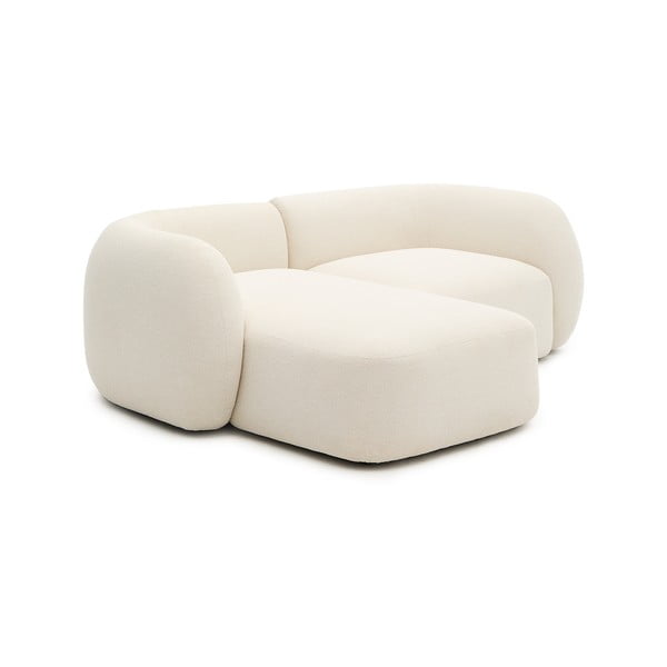 Krēmkrāsas stūra dīvāns no šenila auduma (ar kreiso stūri/ar zvilni) Martina – Kave Home-image-2