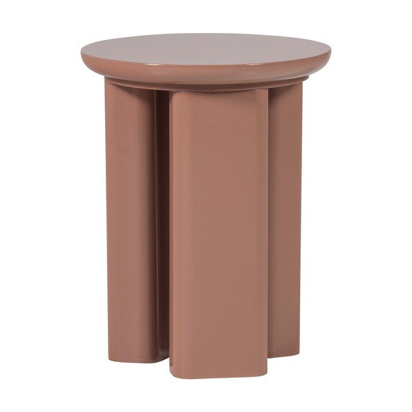 Spīdīgs apaļš sānu galdiņš ø 40 cm Orivo – WOOOD-image-2